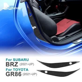 Для Subaru BRZ Toyota GR86 2021 2022 2023 Наклейка на бампер двери автомобиля из настоящего углеродного волокна Защита края от царапин Аксессуары
