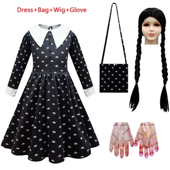 Среда, косплей, костюм для девочек для детей, Аддам 2023, праздничные платья с длинными рукавами, карнавальный костюм Wowan на Хэллоуин.