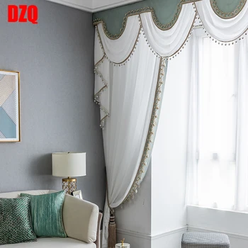 Французские романтические затемненные шторы для гостиной, спальни, эркерных окон, балдахин, готовые изделия на заказ, белая марля